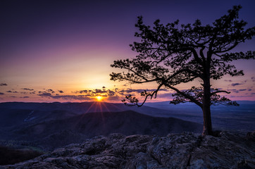 Sunset at Ravens Roost Overlook, Blue Ridge Parkway, Virginia