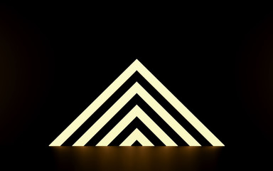 Abstract gold and black geometrical background.3D render