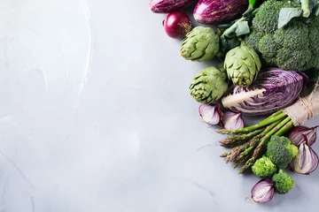 Fotobehang Assortiment Assortment of fresh organic farmer vegetables  © aamulya