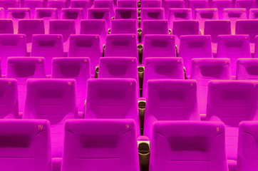 Fototapeta premium Empty purple cinema or theater seats