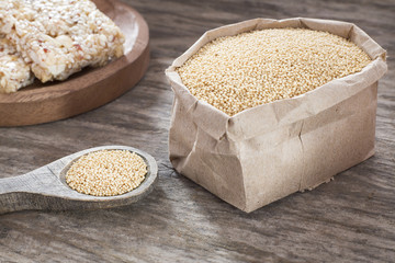 Grains and amaranth bar (Amaranthus)