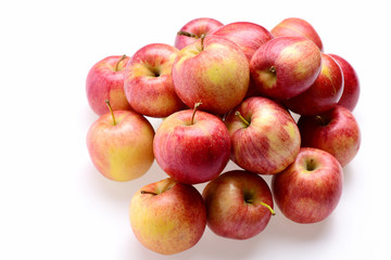 Fototapeta na wymiar apple fruit, many red apples background in market