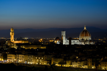 Fototapeta na wymiar Vista Nocturna de Florencia