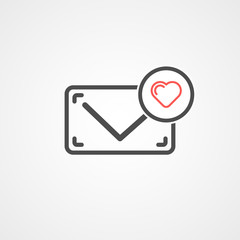 love message with flat trendy heart and mail icon