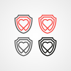 love protection logo with heart icon and various color