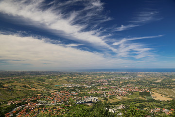 San Marino and Italy landscape from SM hills.