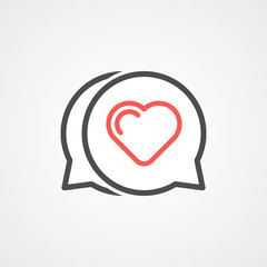 social heart talk with speech bubble icon