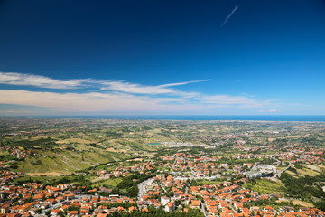San Marino and Italy landscape from SM hills.