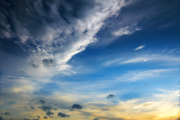 The vast blue sky and clouds sky