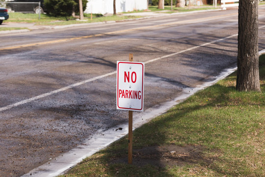 No Parking Sign on Street