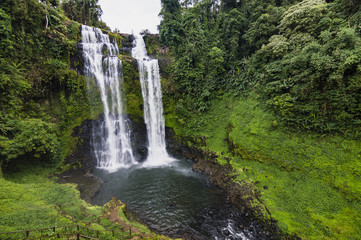 Obraz premium Tad Gneuang Waterfall in Dong Hua Sao National Protected Area, Bolaven Plateau, Champasak Province, Laos