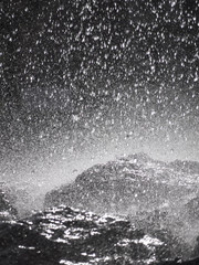 Water splashing on rocks