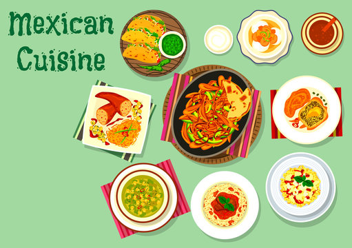 Mexican cuisine traditional food icon