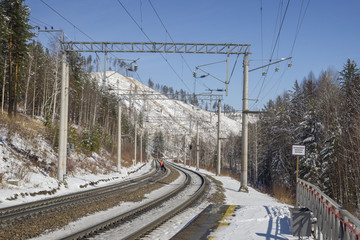 Fototapeta premium Spring on the Trans-Siberian Railway