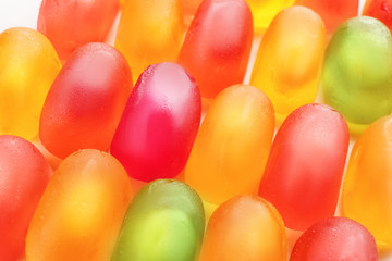 Tasty and colorful jelly candies, closeup
