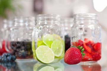 Fototapeta na wymiar Berry smoothie, refreshing fruit beverage