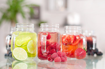 Fototapeta na wymiar Fresh berry cocktail, refreshing fruit beverage