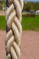 Rope close-up on a street sports field.