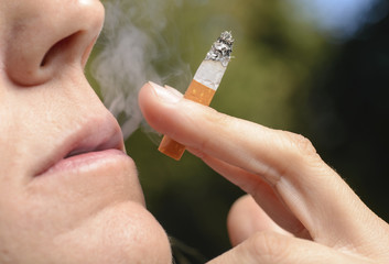 Relaxed Woman with a Cigarette