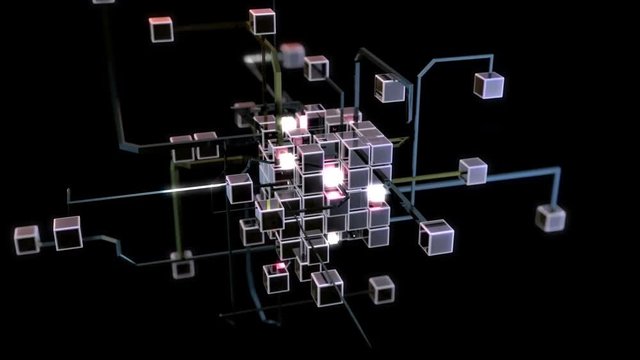 Abstract transforming cube, 3d animation. 4K  