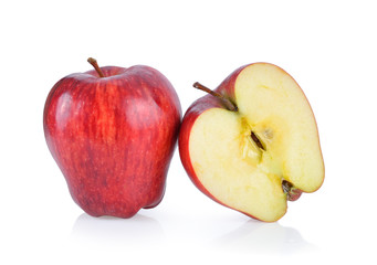 red apple on white background