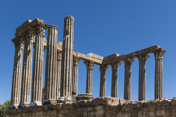 Ruines d'un temple romain dédié à Diane, à Évora