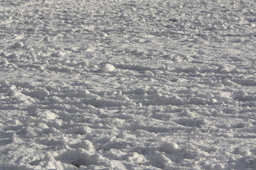 Trodden in snow