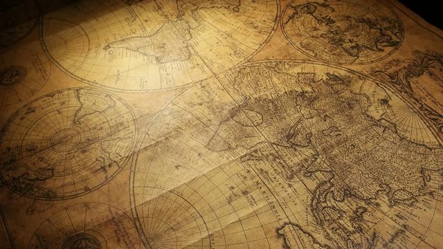 Close up of a vintage old map 
