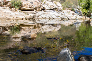 Reflections on Sabino Creek in Sabino Canyon, near Tucson, Arizona