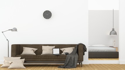 The living japan style minimal in home - 3d rendering 