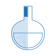 blue silhouette shading glass circular beaker for laboratory