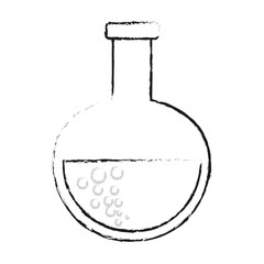 blurred silhouette glass circular beaker for laboratory