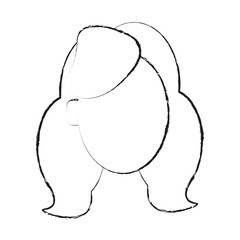 blurred silhouette faceless front view woman with hairstyle