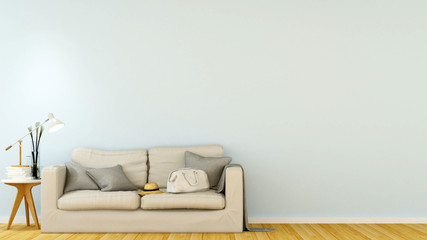 The interior living space decoration in condominium - 3d rendering 
