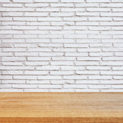 Wood table background for advertising display