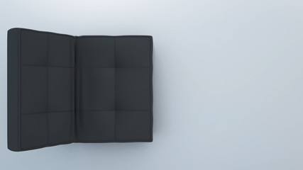 Sofa top plan white background - 3d rendering