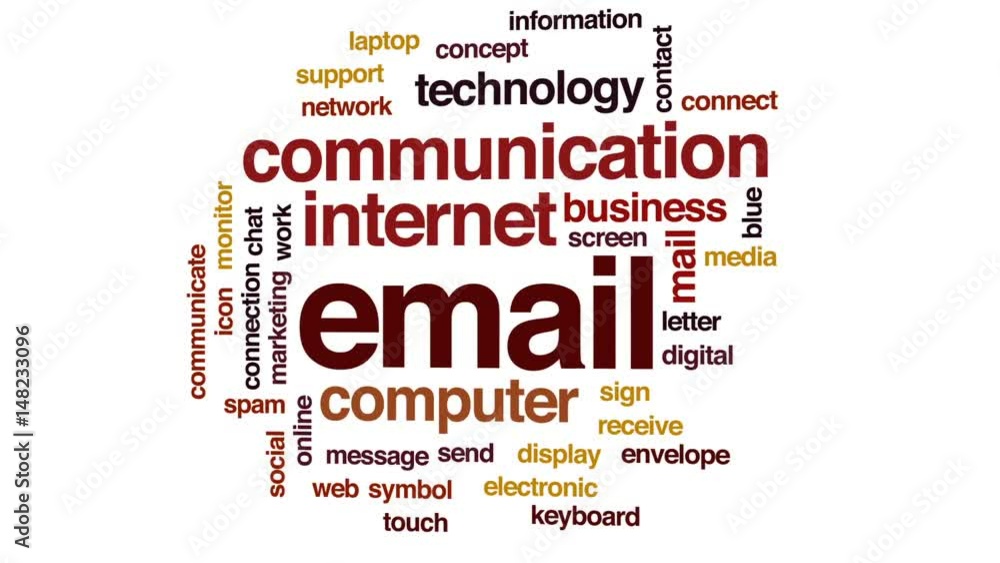 Poster email animated word cloud, text design animation.