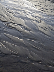 Water running through sand