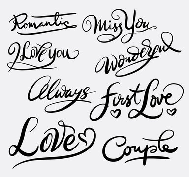 First love hand written typography. Good use for logotype, symbol, cover label, product, brand, poster title or any graphic design you want. Easy to use or change color
