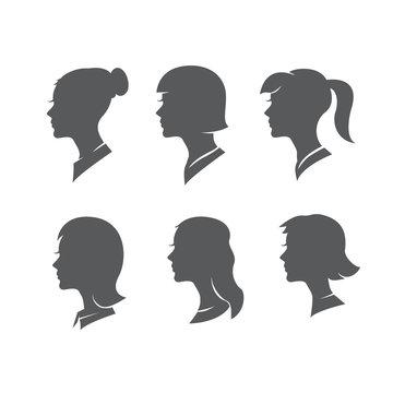 silhouette women side face
