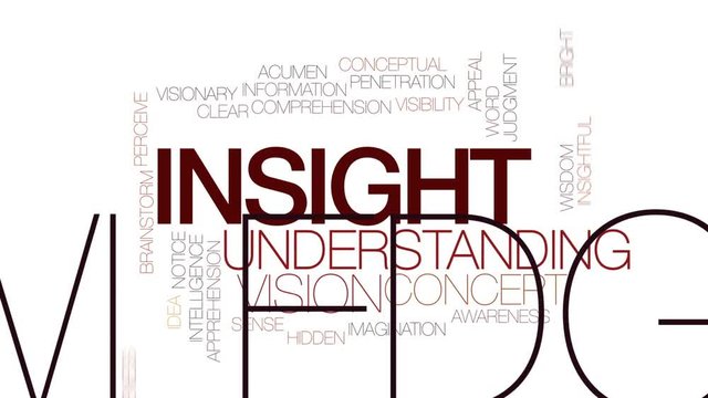 Insight animated word cloud, text design animation. Kinetic typography.