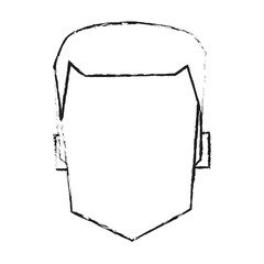 blurred silhouette faceless front view man with hairstyle