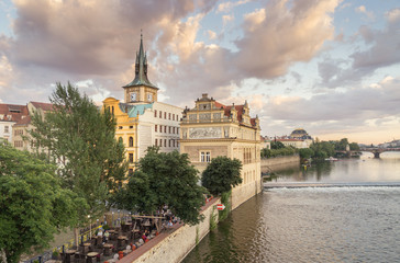 Fototapeta na wymiar View of Historic Prague from Charles Bridge