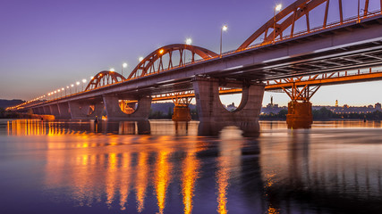 Obraz na płótnie Canvas High Dynamic Range Imaging. Metro bridge. Kiev,Ukraine