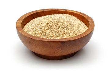 Amaranth grains in wooden bowl