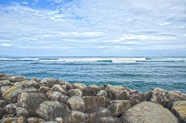 Serangan beach, Bali, Indonesia. Popular surf spot.