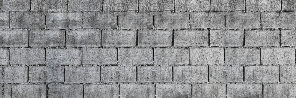 Poster horizontal concrete block wall for background and design