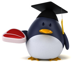 Fun penguin - 3D Illustration