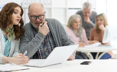 Team of businessmen working together 