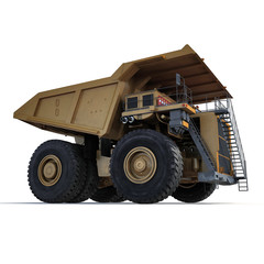 big truck on the white. 3D illustration